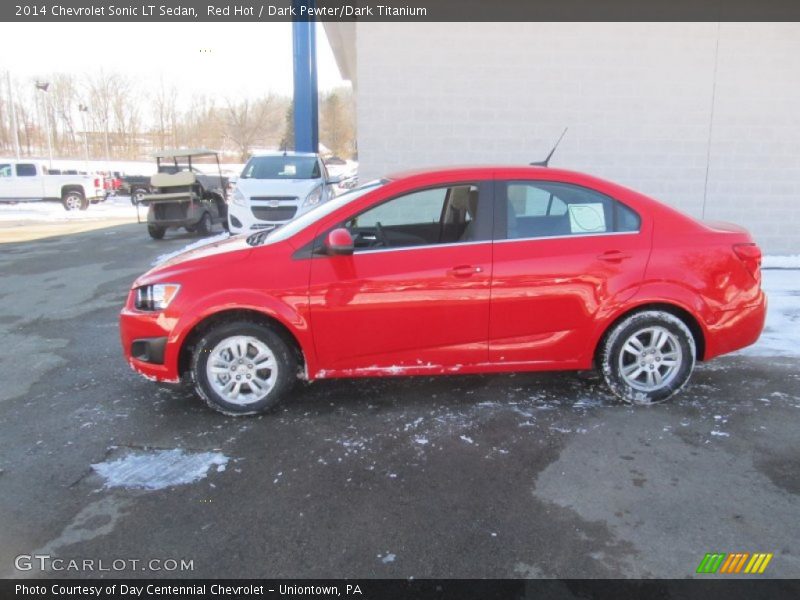 Red Hot / Dark Pewter/Dark Titanium 2014 Chevrolet Sonic LT Sedan