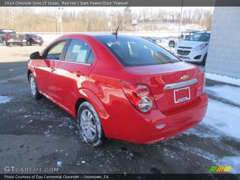 Red Hot / Dark Pewter/Dark Titanium 2014 Chevrolet Sonic LT Sedan