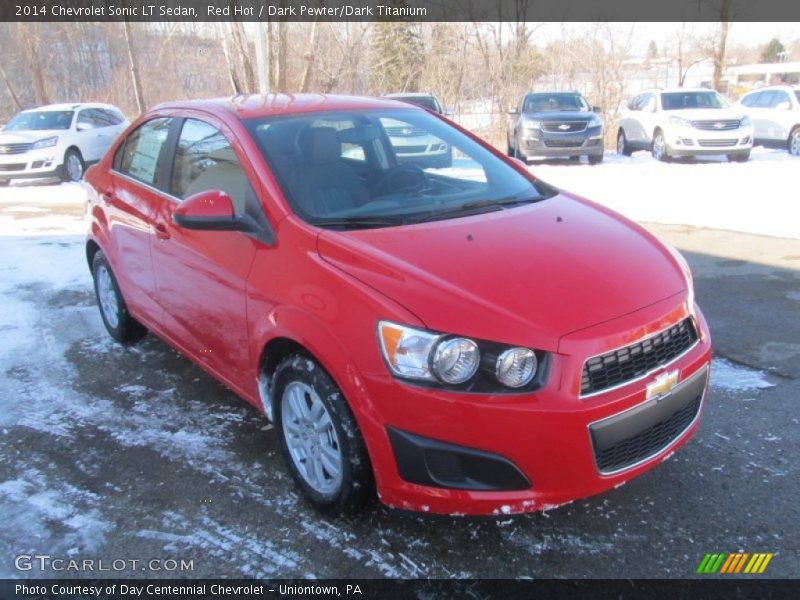 Red Hot / Dark Pewter/Dark Titanium 2014 Chevrolet Sonic LT Sedan