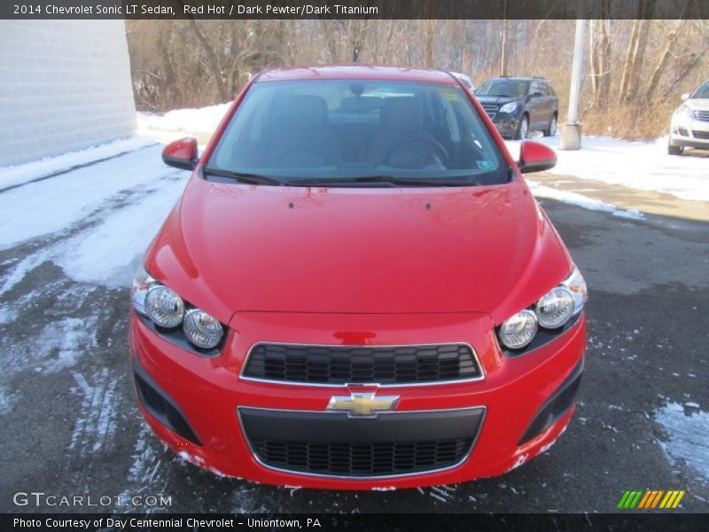 Red Hot / Dark Pewter/Dark Titanium 2014 Chevrolet Sonic LT Sedan