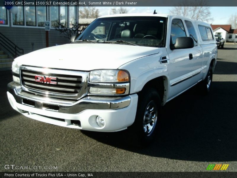 Summit White / Dark Pewter 2006 GMC Sierra 1500 SLT Extended Cab 4x4