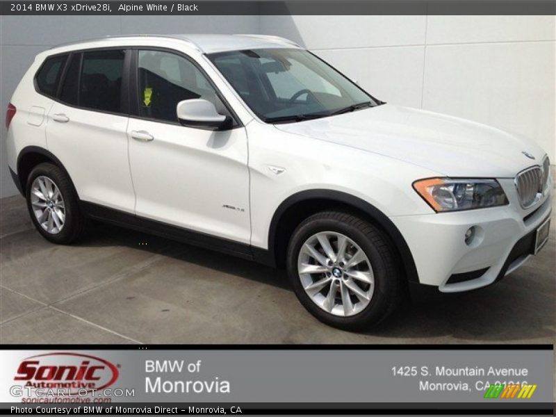 Alpine White / Black 2014 BMW X3 xDrive28i