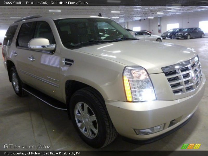 Gold Mist / Ebony/Ebony 2009 Cadillac Escalade AWD