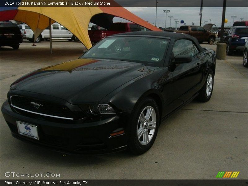 Black / Medium Stone 2014 Ford Mustang V6 Convertible