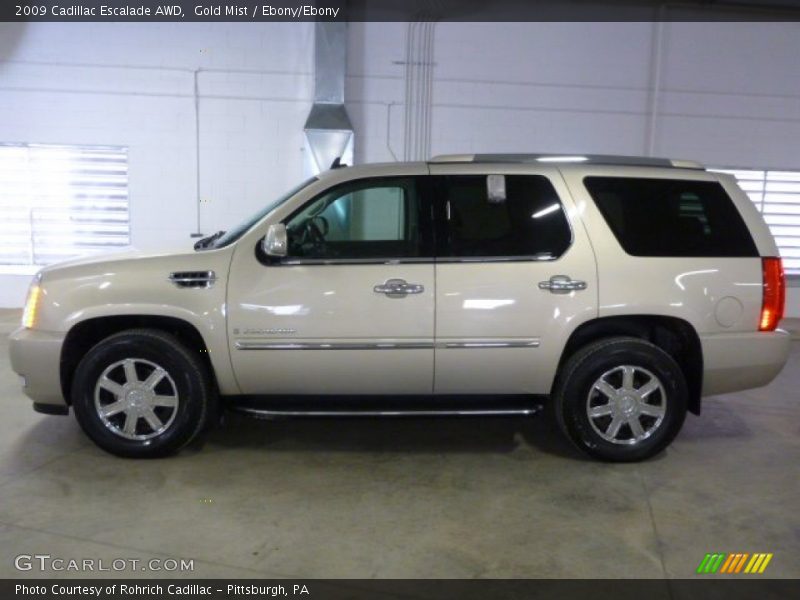 Gold Mist / Ebony/Ebony 2009 Cadillac Escalade AWD