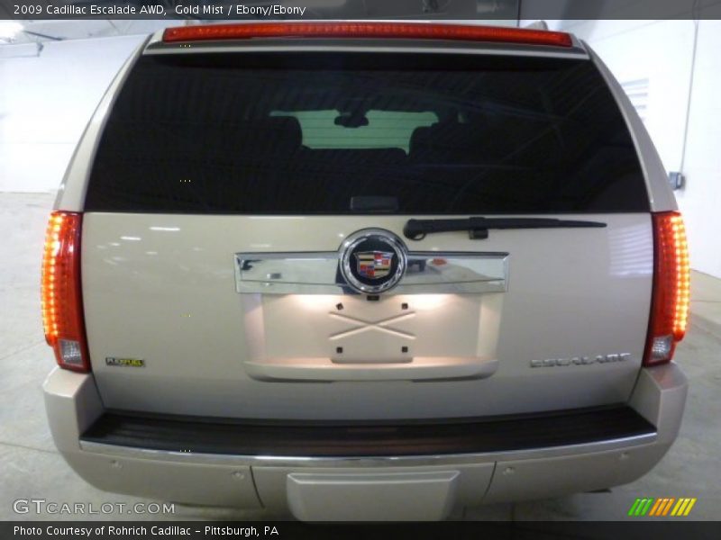 Gold Mist / Ebony/Ebony 2009 Cadillac Escalade AWD