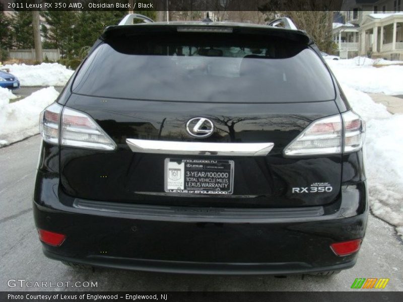 Obsidian Black / Black 2011 Lexus RX 350 AWD