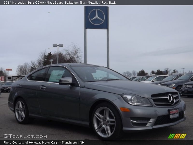 Palladium Silver Metallic / Red/Black 2014 Mercedes-Benz C 300 4Matic Sport