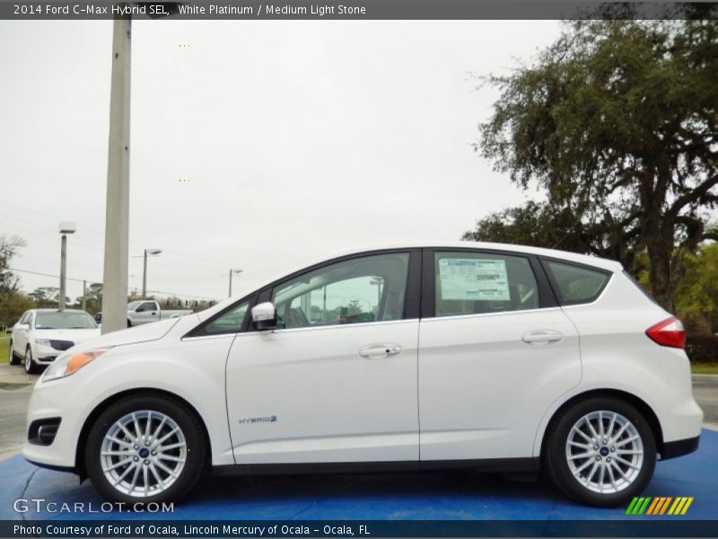 White Platinum / Medium Light Stone 2014 Ford C-Max Hybrid SEL