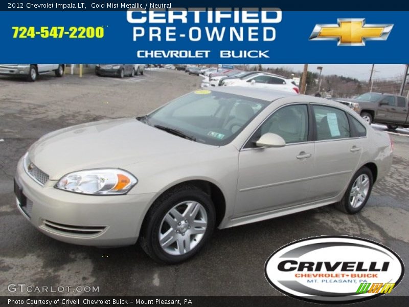 Gold Mist Metallic / Neutral 2012 Chevrolet Impala LT