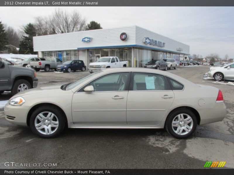 Gold Mist Metallic / Neutral 2012 Chevrolet Impala LT