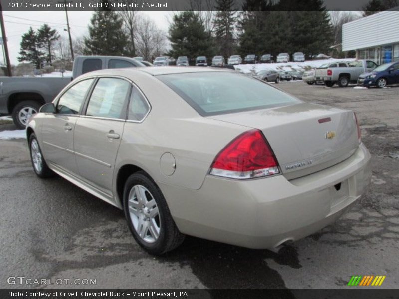 Gold Mist Metallic / Neutral 2012 Chevrolet Impala LT
