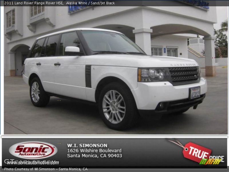 Alaska White / Sand/Jet Black 2011 Land Rover Range Rover HSE