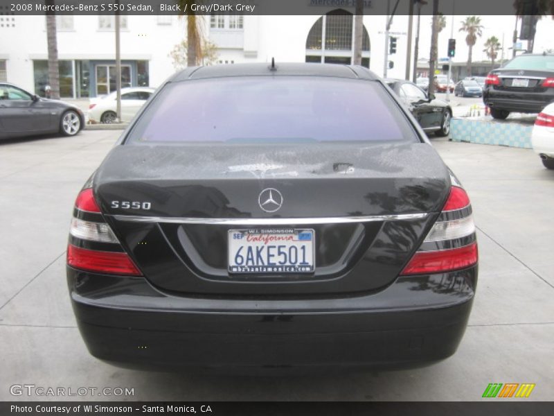 Black / Grey/Dark Grey 2008 Mercedes-Benz S 550 Sedan