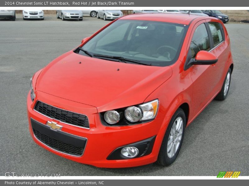 Red Hot / Jet Black/Dark Titanium 2014 Chevrolet Sonic LT Hatchback