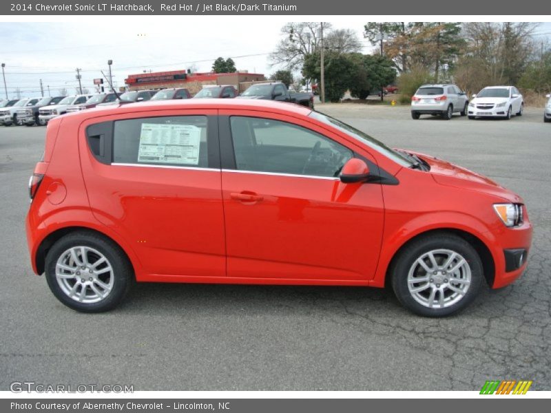 Red Hot / Jet Black/Dark Titanium 2014 Chevrolet Sonic LT Hatchback