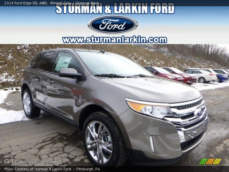 Mineral Gray / Charcoal Black 2014 Ford Edge SEL AWD