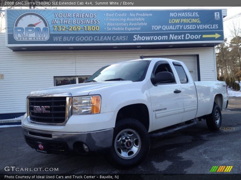 Summit White / Ebony 2008 GMC Sierra 2500HD SLE Extended Cab 4x4