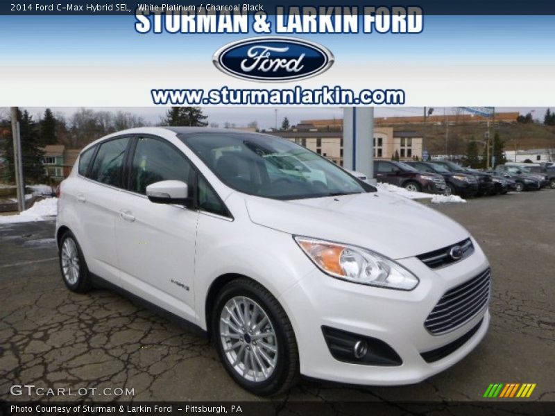 White Platinum / Charcoal Black 2014 Ford C-Max Hybrid SEL
