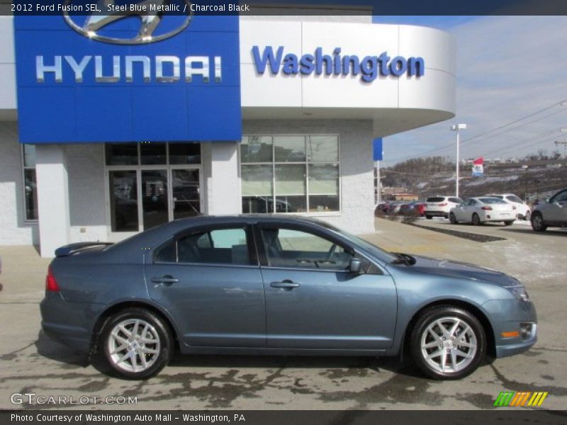 Steel Blue Metallic / Charcoal Black 2012 Ford Fusion SEL