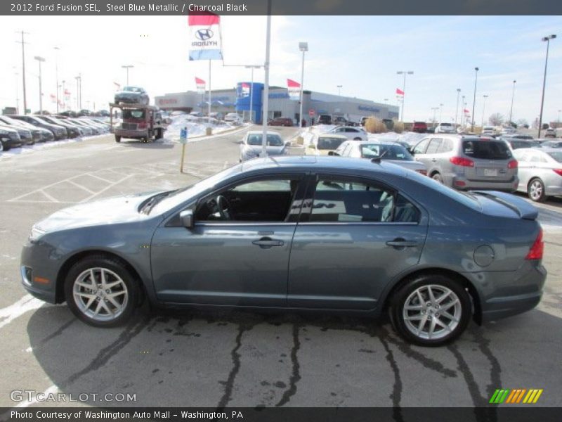 Steel Blue Metallic / Charcoal Black 2012 Ford Fusion SEL