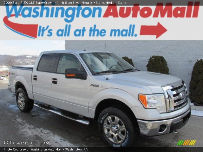 Brilliant Silver Metallic / Stone/Medium Stone 2009 Ford F150 XLT SuperCrew 4x4