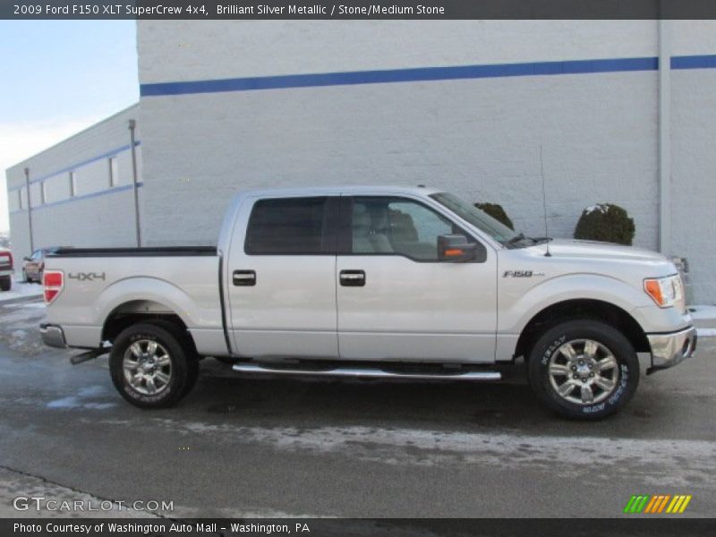 Brilliant Silver Metallic / Stone/Medium Stone 2009 Ford F150 XLT SuperCrew 4x4