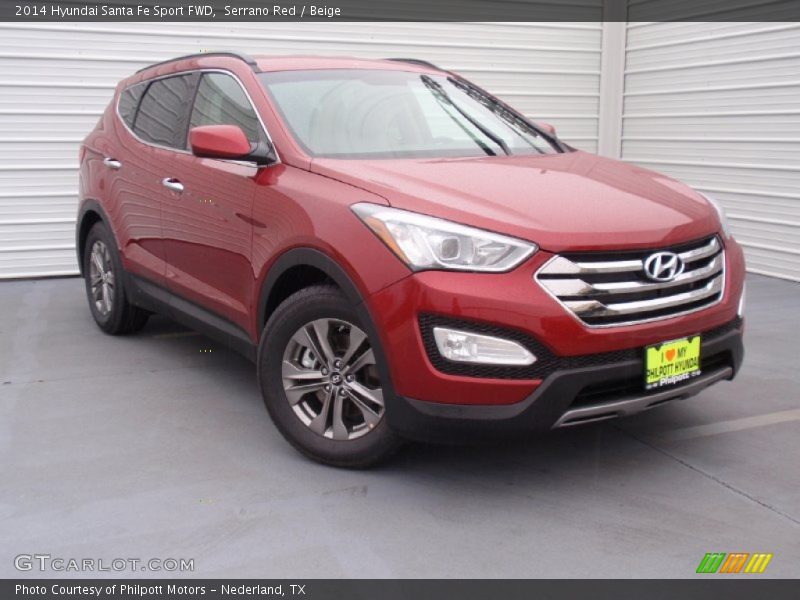 Serrano Red / Beige 2014 Hyundai Santa Fe Sport FWD