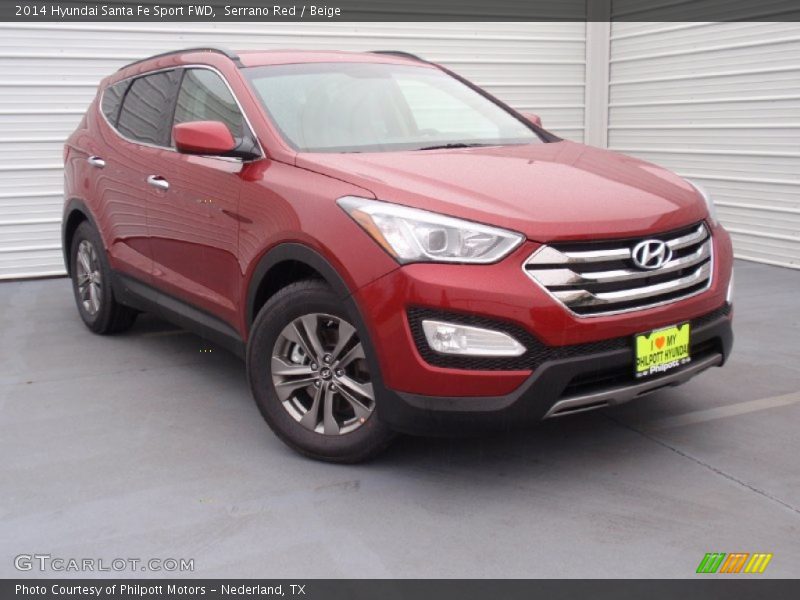 Serrano Red / Beige 2014 Hyundai Santa Fe Sport FWD