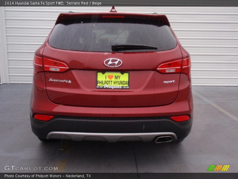Serrano Red / Beige 2014 Hyundai Santa Fe Sport FWD