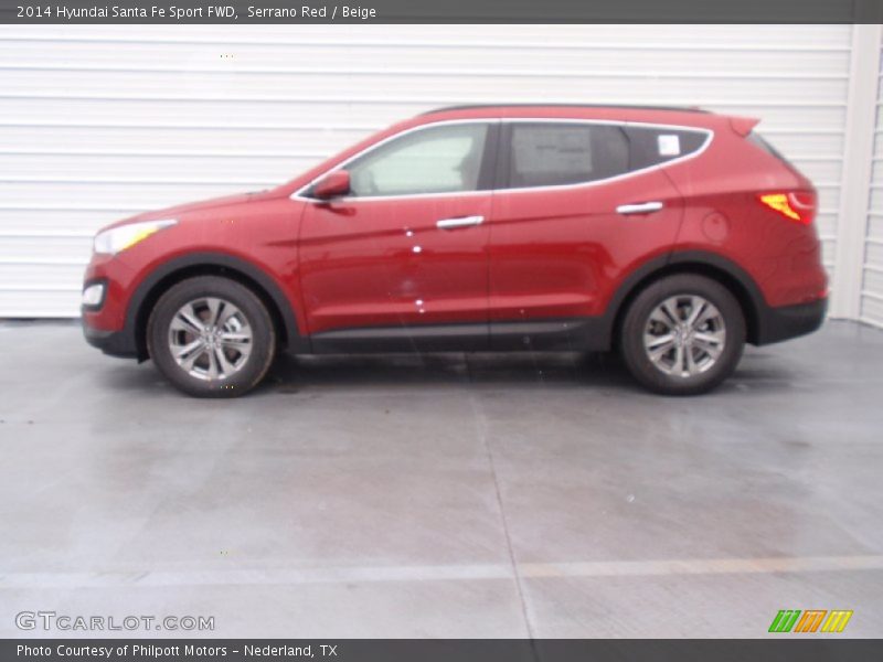 Serrano Red / Beige 2014 Hyundai Santa Fe Sport FWD