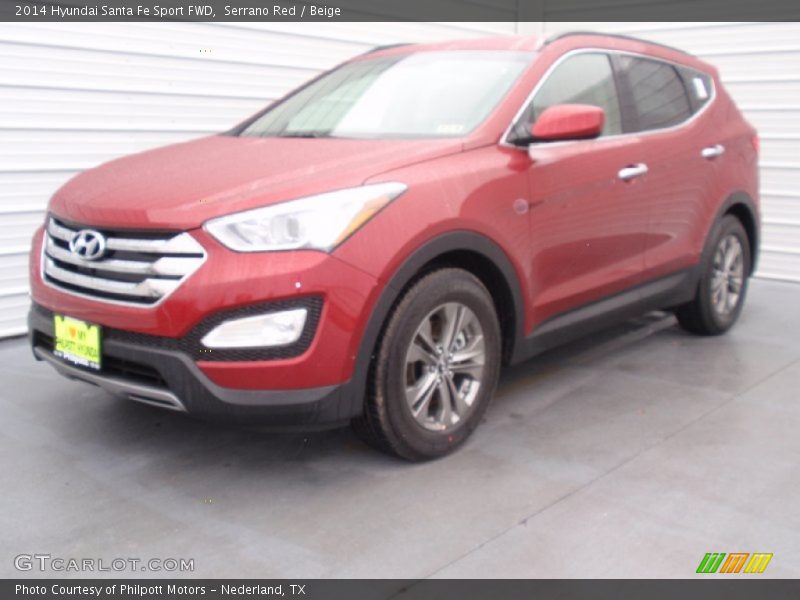 Serrano Red / Beige 2014 Hyundai Santa Fe Sport FWD