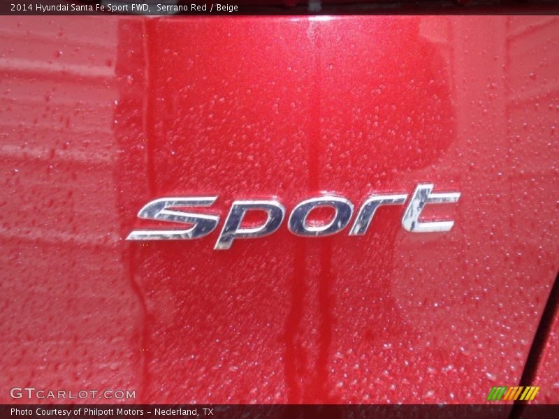 Serrano Red / Beige 2014 Hyundai Santa Fe Sport FWD