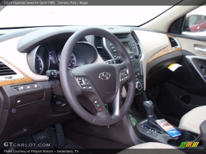 Serrano Red / Beige 2014 Hyundai Santa Fe Sport FWD