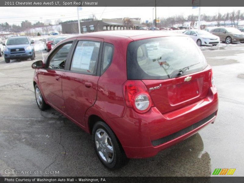 Sport Red / Neutral 2011 Chevrolet Aveo Aveo5 LT