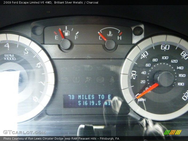 Brilliant Silver Metallic / Charcoal 2009 Ford Escape Limited V6 4WD