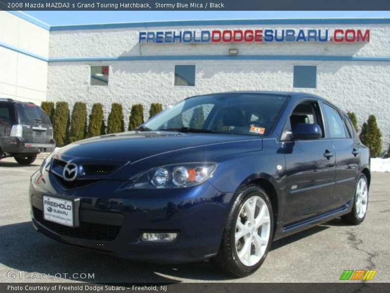 Stormy Blue Mica / Black 2008 Mazda MAZDA3 s Grand Touring Hatchback