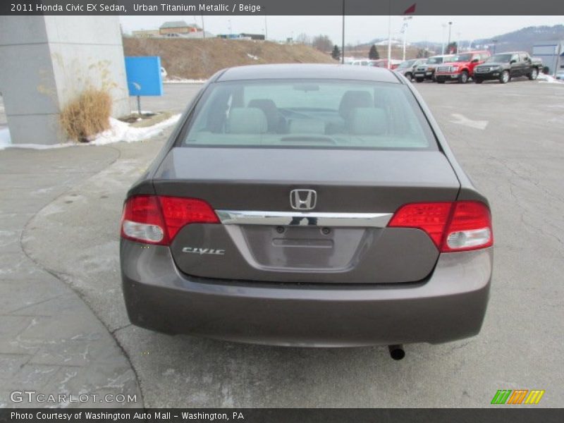 Urban Titanium Metallic / Beige 2011 Honda Civic EX Sedan