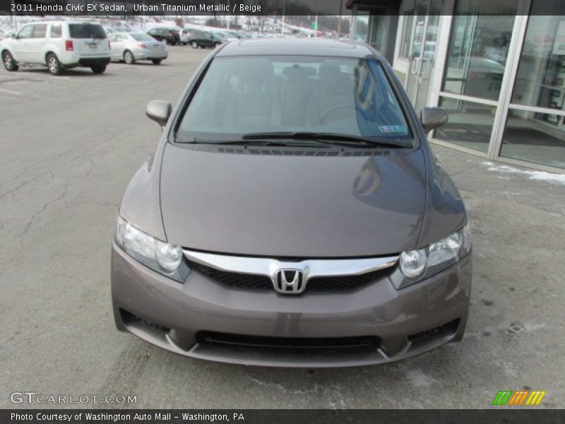Urban Titanium Metallic / Beige 2011 Honda Civic EX Sedan