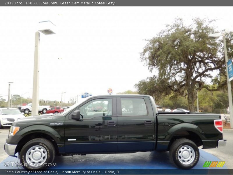 Green Gem Metallic / Steel Gray 2013 Ford F150 XL SuperCrew