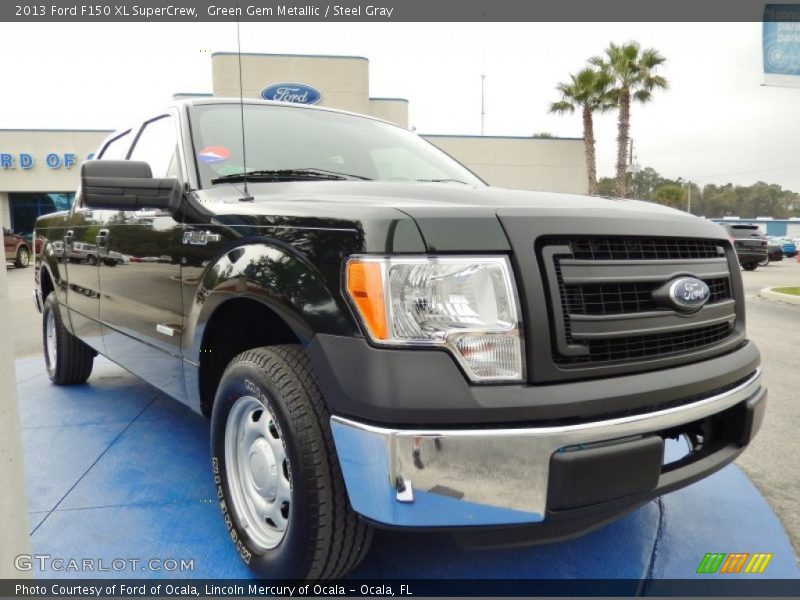 Green Gem Metallic / Steel Gray 2013 Ford F150 XL SuperCrew