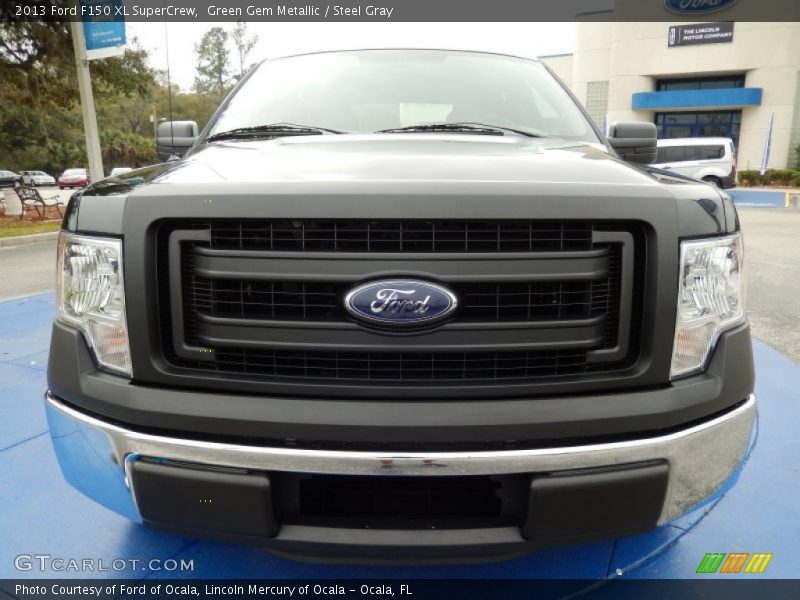 Green Gem Metallic / Steel Gray 2013 Ford F150 XL SuperCrew