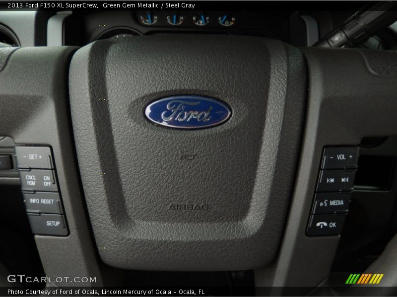 Green Gem Metallic / Steel Gray 2013 Ford F150 XL SuperCrew