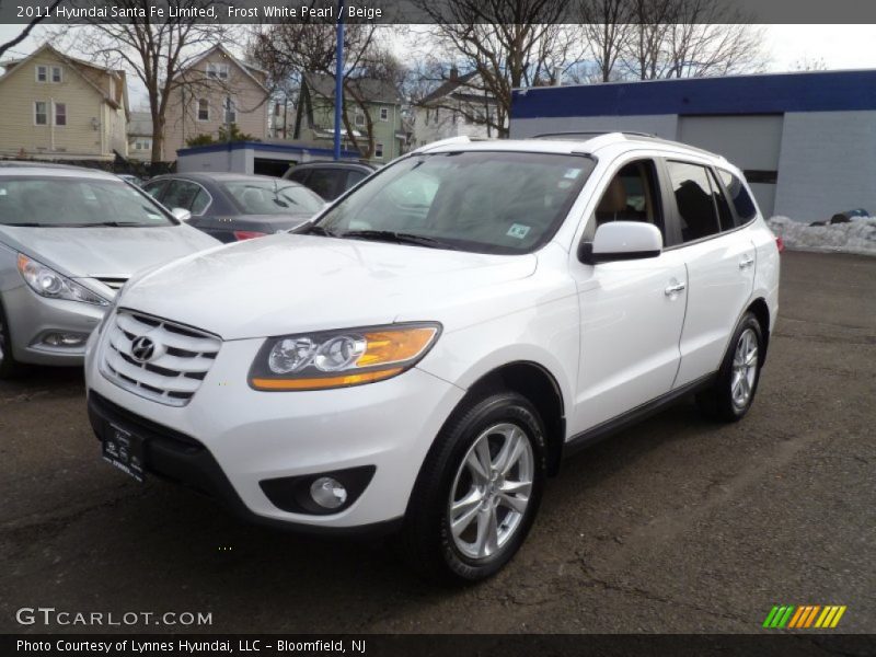 Frost White Pearl / Beige 2011 Hyundai Santa Fe Limited