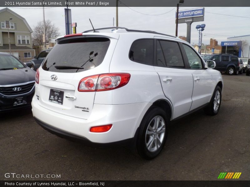 Frost White Pearl / Beige 2011 Hyundai Santa Fe Limited
