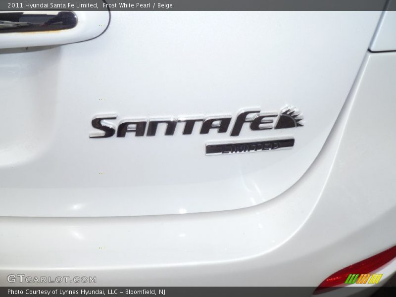 Frost White Pearl / Beige 2011 Hyundai Santa Fe Limited