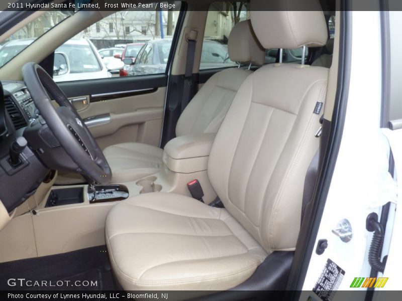 Frost White Pearl / Beige 2011 Hyundai Santa Fe Limited