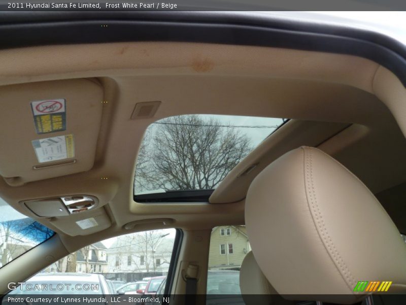 Frost White Pearl / Beige 2011 Hyundai Santa Fe Limited