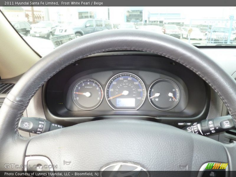 Frost White Pearl / Beige 2011 Hyundai Santa Fe Limited