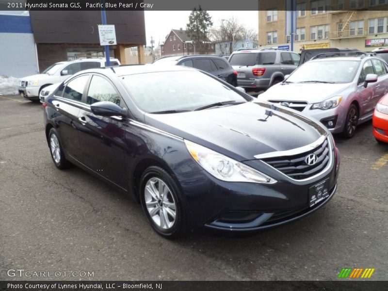 Pacific Blue Pearl / Gray 2011 Hyundai Sonata GLS